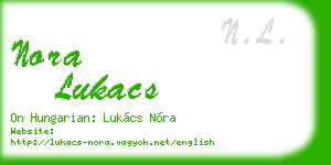 nora lukacs business card