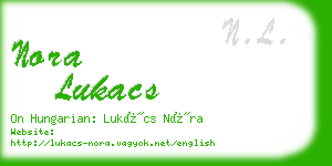 nora lukacs business card